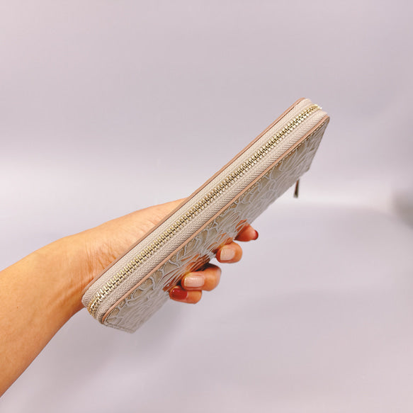 ラウンド長財布 Zip-Around Wallet エナメル革ローズ 【スクイーズ】