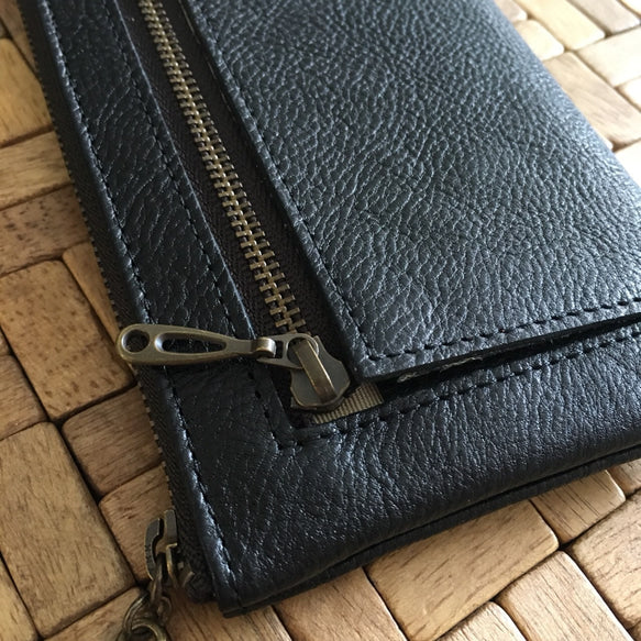 薄くて軽くて大容量なL字長財布 14枚カードポケット 牛革 日本製
