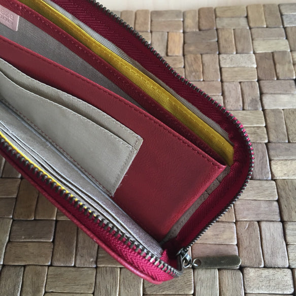 薄くて軽くて大容量なL字長財布 14枚カードポケット 牛革 日本製