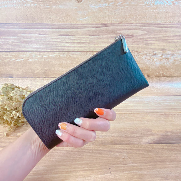 薄くて軽くて大容量なL字長財布 14枚カードポケット 牛革 カラフル 日本製 Squeeze