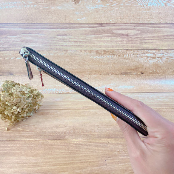 薄くて軽くて大容量なL字長財布 14枚カードポケット 牛革 カラフル 日本製 Squeeze