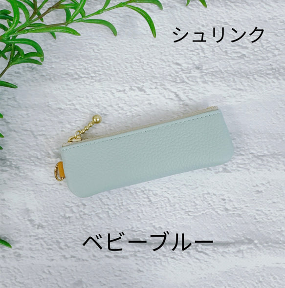 コインが見やすくたっぷり入る長細いコインケース シュリンク ビタミンカラー