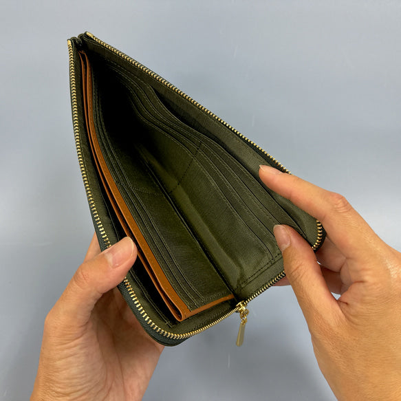 薄くて軽いL字長財布 24枚カードポケット イタリアンレザー MARGOT