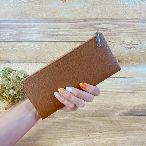 薄くて軽くて大容量なL字長財布 14枚カードポケット 牛革 カラフル 日本製 Squeeze