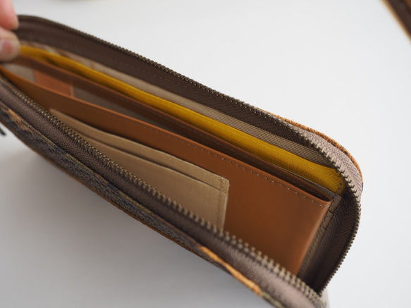 薄くて軽くて大容量なL字長財布 14枚カードポケット スペインシープ