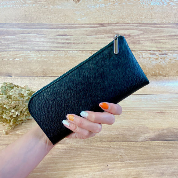 薄くて軽くて大容量なL字長財布 14枚カードポケット 牛革 カラフル 日本製 Squeeze