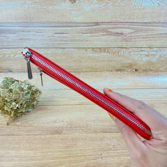 薄くて軽くて大容量なL字長財布 14枚カードポケット 牛革 カラフル 日本製 Squeeze