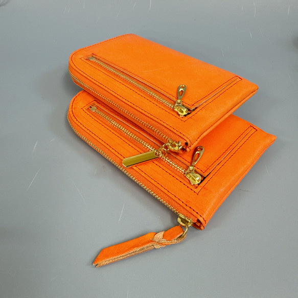 【育てる革シリーズ】 薄くて軽いコンパクトな財布 10枚カード イタリアンレザー maine 引手革