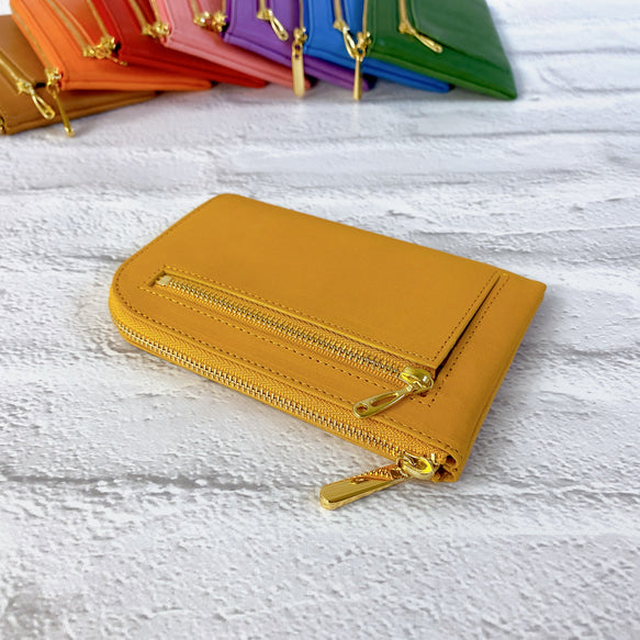 【育てる革シリーズ】 イタリアンレザー 薄くて軽いコンパクトな財布 10枚カード maine