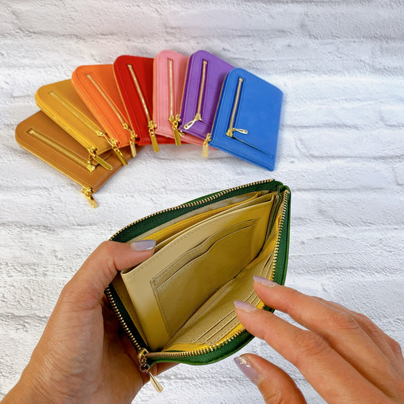 【育てる革シリーズ】 イタリアンレザー 薄くて軽いコンパクトな財布 10枚カード maine