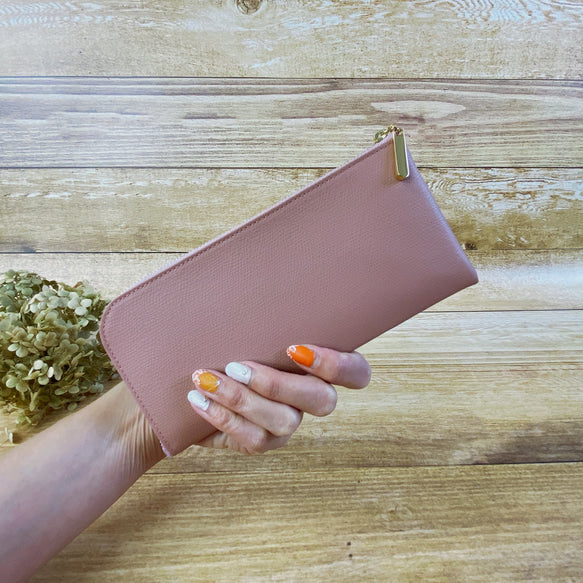 薄くて軽くて大容量なL字長財布 14枚カードポケット 牛革 カラフル 日本製 Squeeze