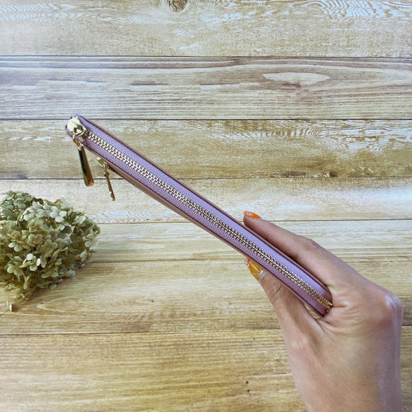 薄くて軽くて大容量なL字長財布 14枚カードポケット 牛革 カラフル 日本製 Squeeze