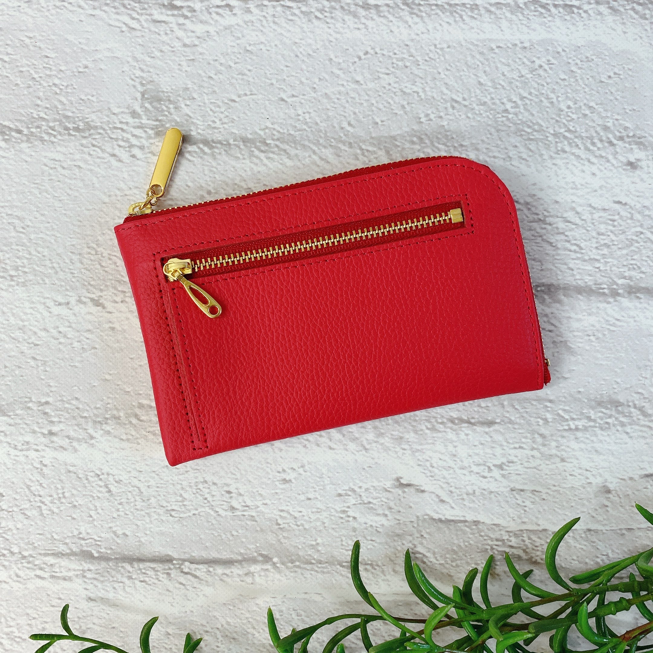 薄くて軽いコンパクト財布 10枚カードポケット 牛革 シュリンク