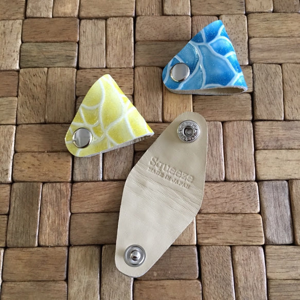 牛革製 コードクリップ 3個セット エナメルローズ スクィーズ