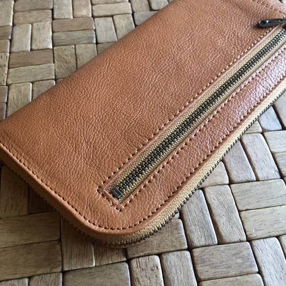 薄くて軽くて大容量なL字長財布 14枚カードポケット 牛革 日本製