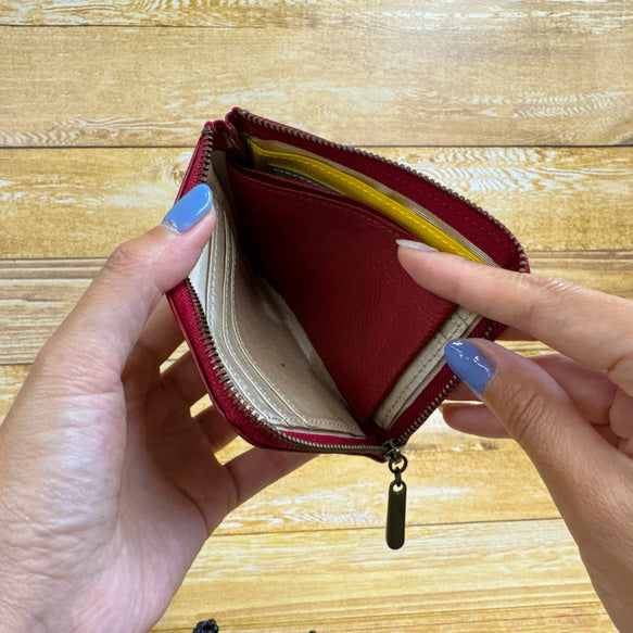 薄マチで使いやすい 本革 ハーフ財布 ヴィンテージ