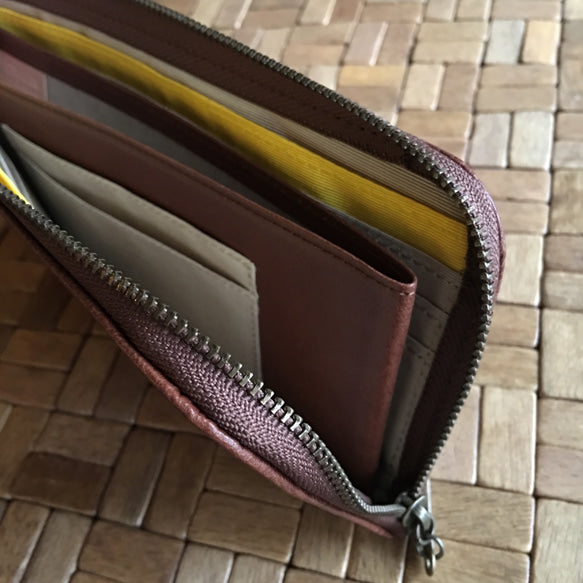 薄くて軽くて大容量なL字長財布 14枚カードポケット 牛革 日本製