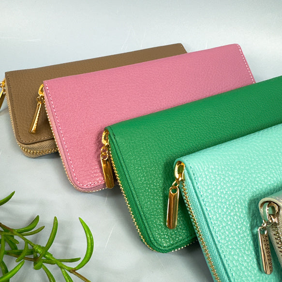 ラウンド長財布 Zip-Around Wallet イタリア革　シュリンク