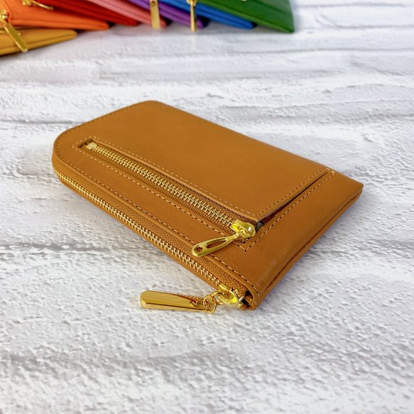 【育てる革シリーズ】 イタリアンレザー  薄くて軽いコンパクトな財布  10枚カード  maine