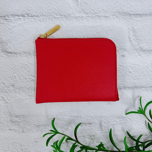 うすマチで使いやすいハーフ財布 牛革 シュリンク