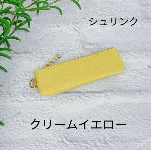 コインが見やすくたっぷり入る長細いコインケース  シュリンク　ビタミンカラー