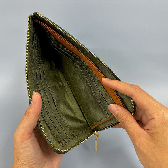 薄くて軽いL字長財布 24枚カードポケット イタリアンレザー MARGOT