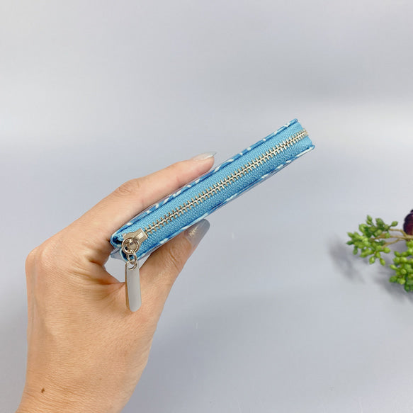 薄マチで使いやすい ハーフ財布 エナメルローズ イエローゴールド 日本製 コンパクト財布《Squeeze スクイーズ》