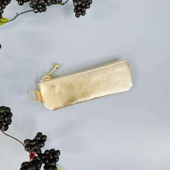 コインが見やすくたっぷり入る長細いコインケース 牛革 スクイーズ