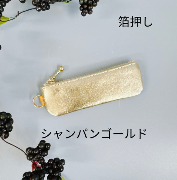 コインが見やすくたっぷり入る長細いコインケース 牛革 スクイーズ