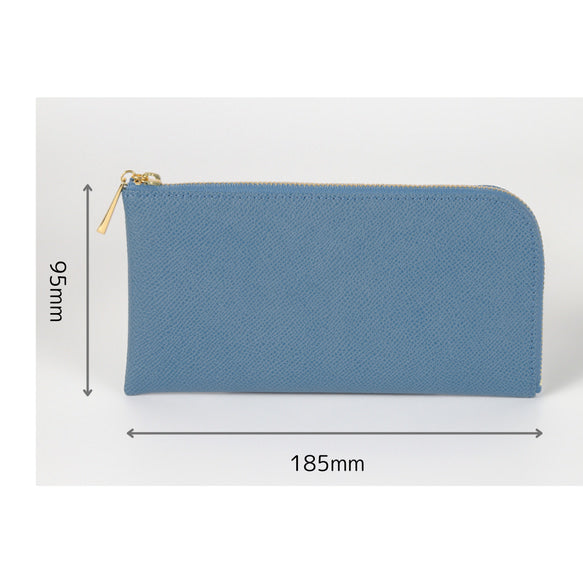 お札ピッタリ！ 薄くて軽いコンパクトな長財布 8枚カードポケット エナメルローズ × シュリンク