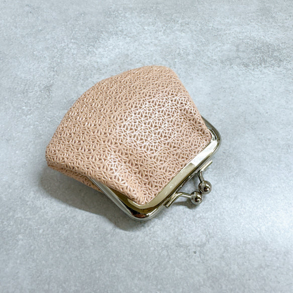 ぷっくり革のがまぐち 牛革 レース型押　【スクイーズ】