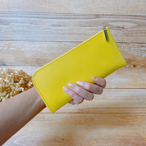 薄くて軽くて大容量なL字長財布 14枚カードポケット 牛革 カラフル 日本製 Squeeze